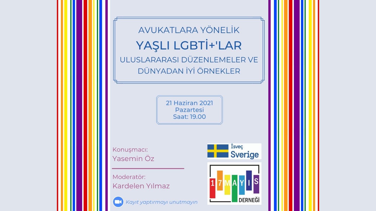 Avukatlara Yönelik "Yaşlı LGBTİ+'lar" Eğitimi Bu Akşam! - 17 Mayıs