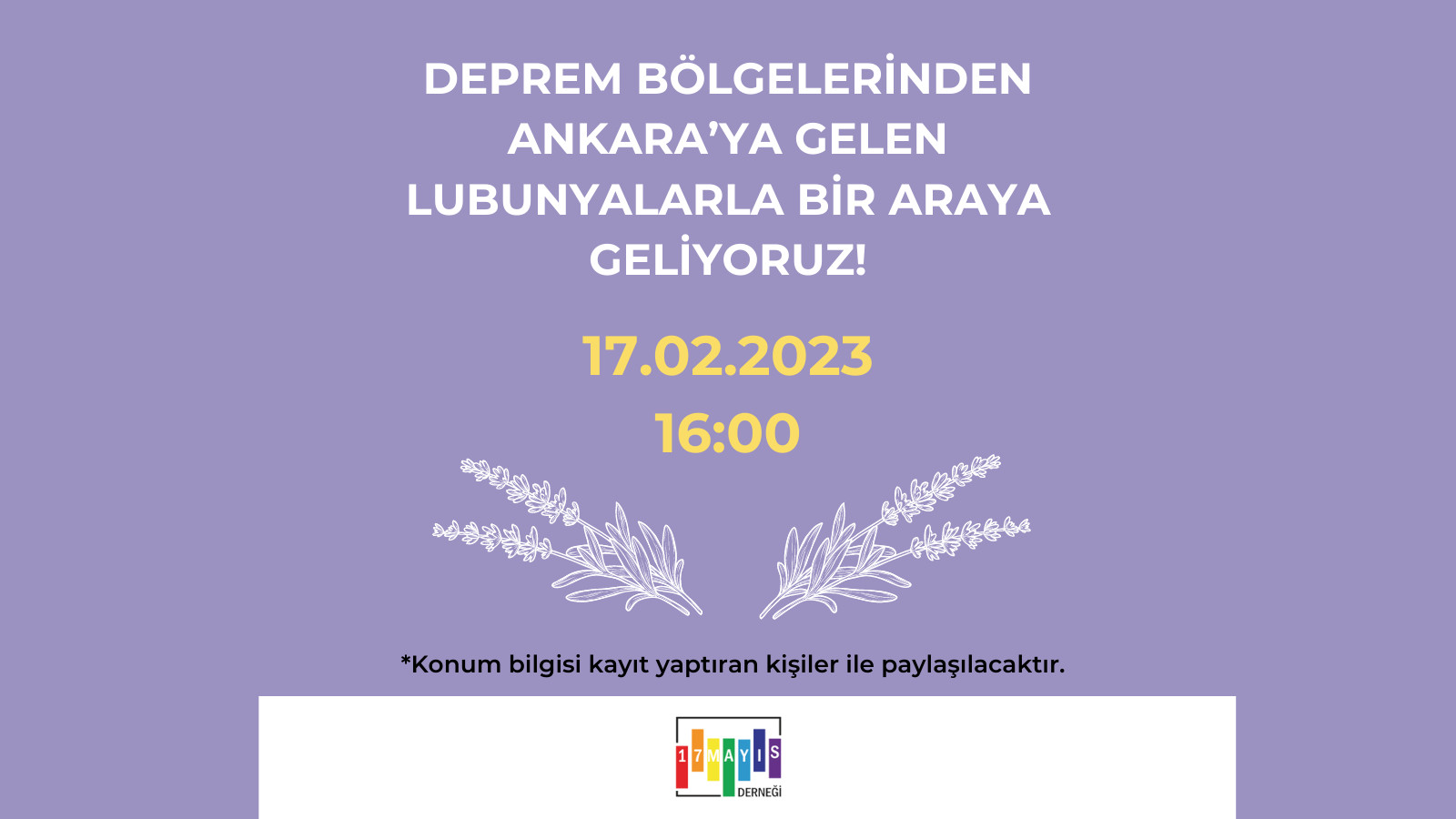 Deprem Bölgelerinden Ankara’ya Gelen Lubunyalarla Bir Araya Geliyoruz! - 17 Mayıs