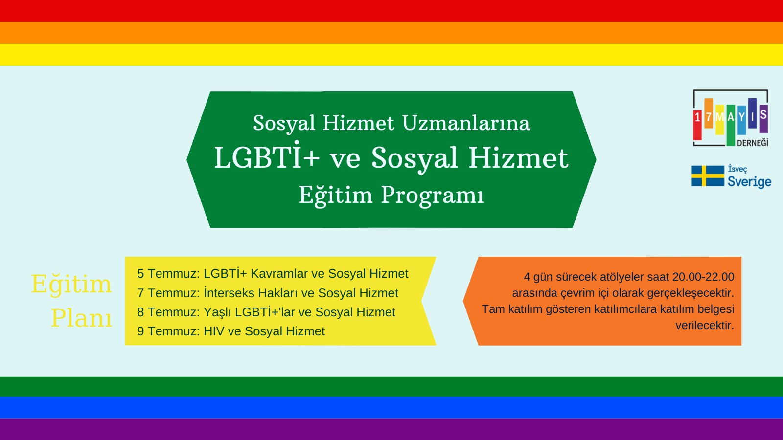LGBTİ+ ve Sosyal Hizmet Eğitim Programı Kayıtları Başladı! - 17 Mayıs